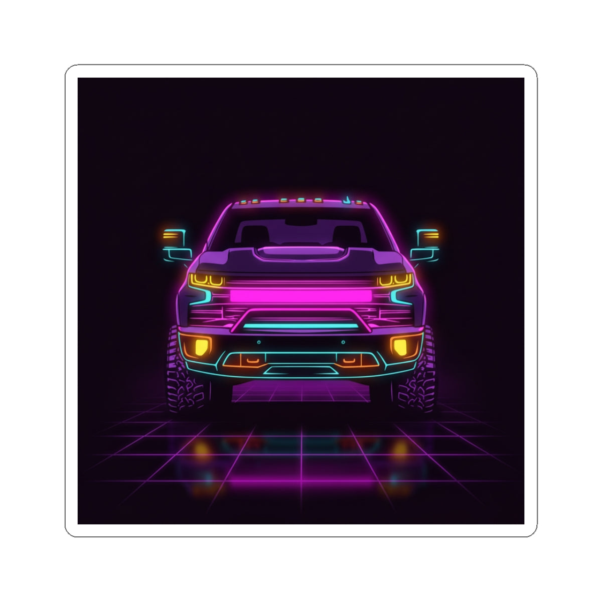 Chevy Silverado Trail Boss (2019+) Neon Synthwave Sticker