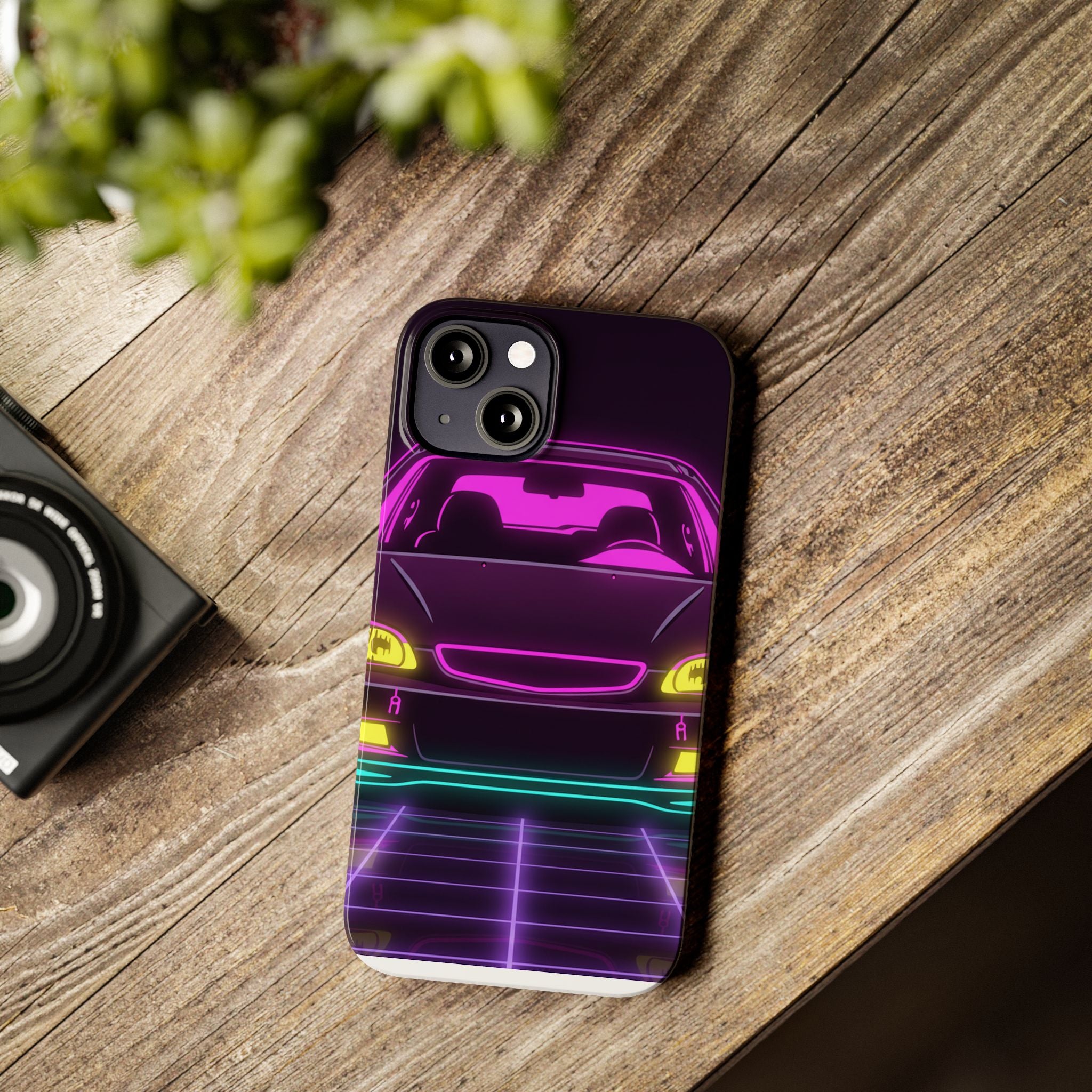 Honda Civic EK Hatch Neon Synthwave Phone Case