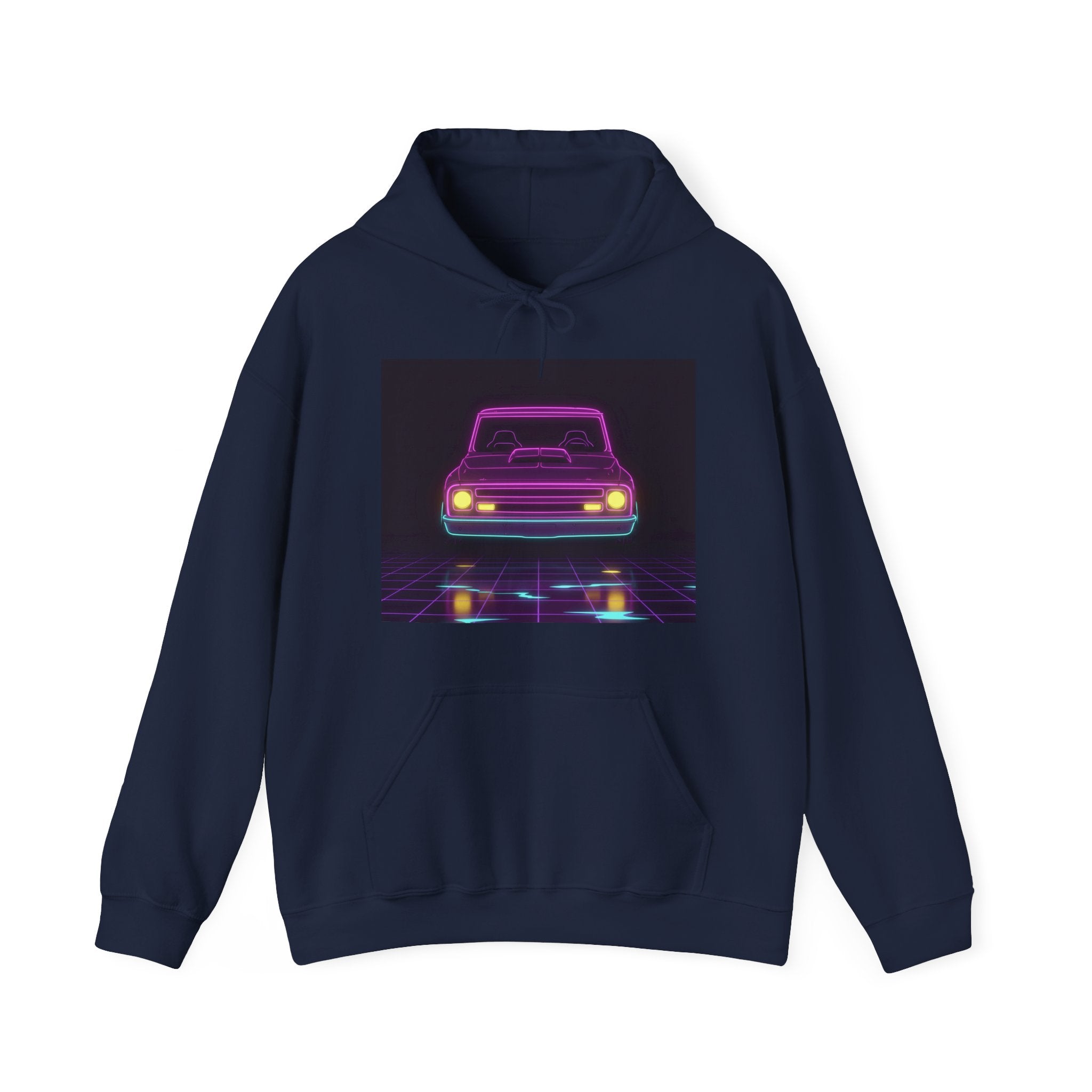 Chevy C10 Pickup (1967-72) Neon Synthwave Unisex Hoodie