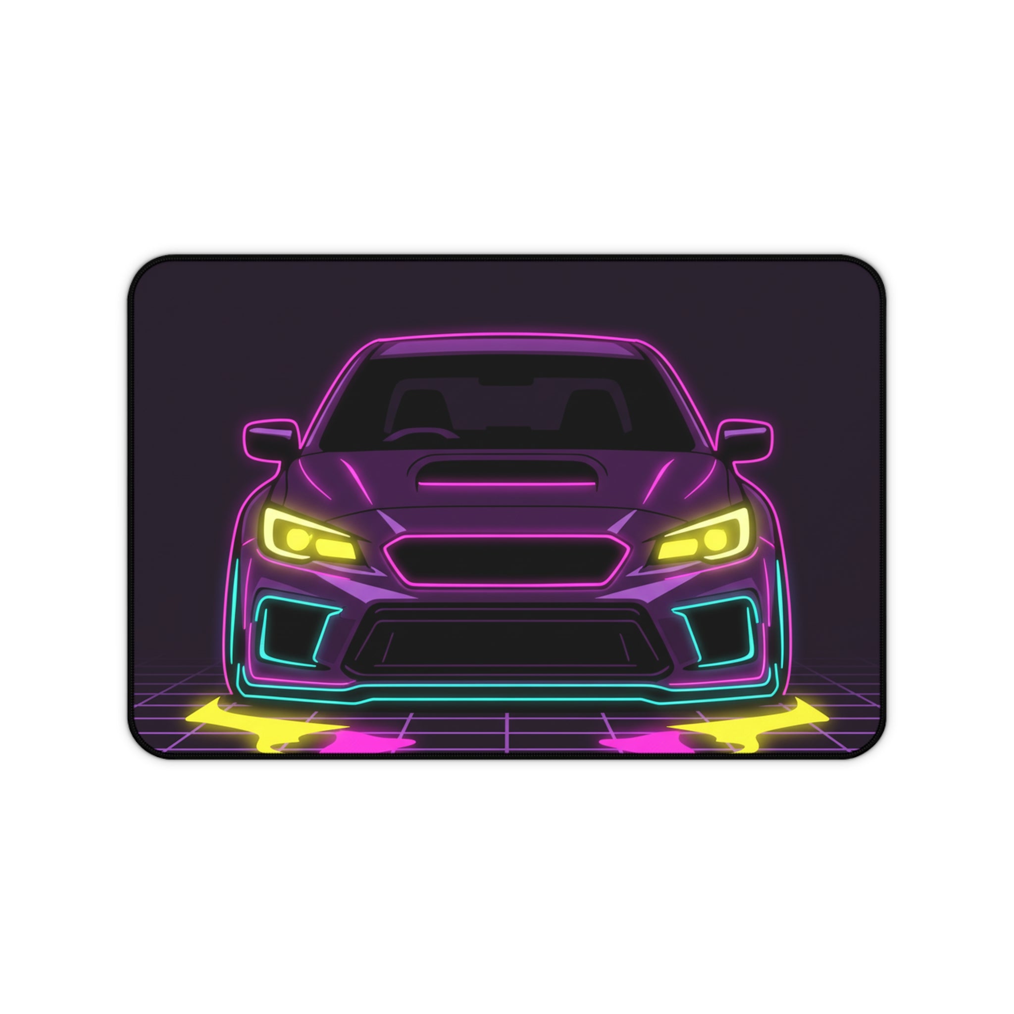 Subaru WRX STI Neon Synthwave Desk Mat