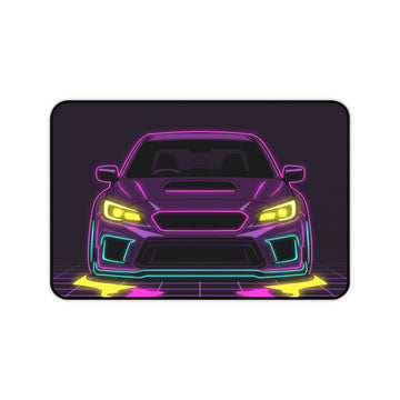 Subaru WRX STI Neon Synthwave Desk Mat