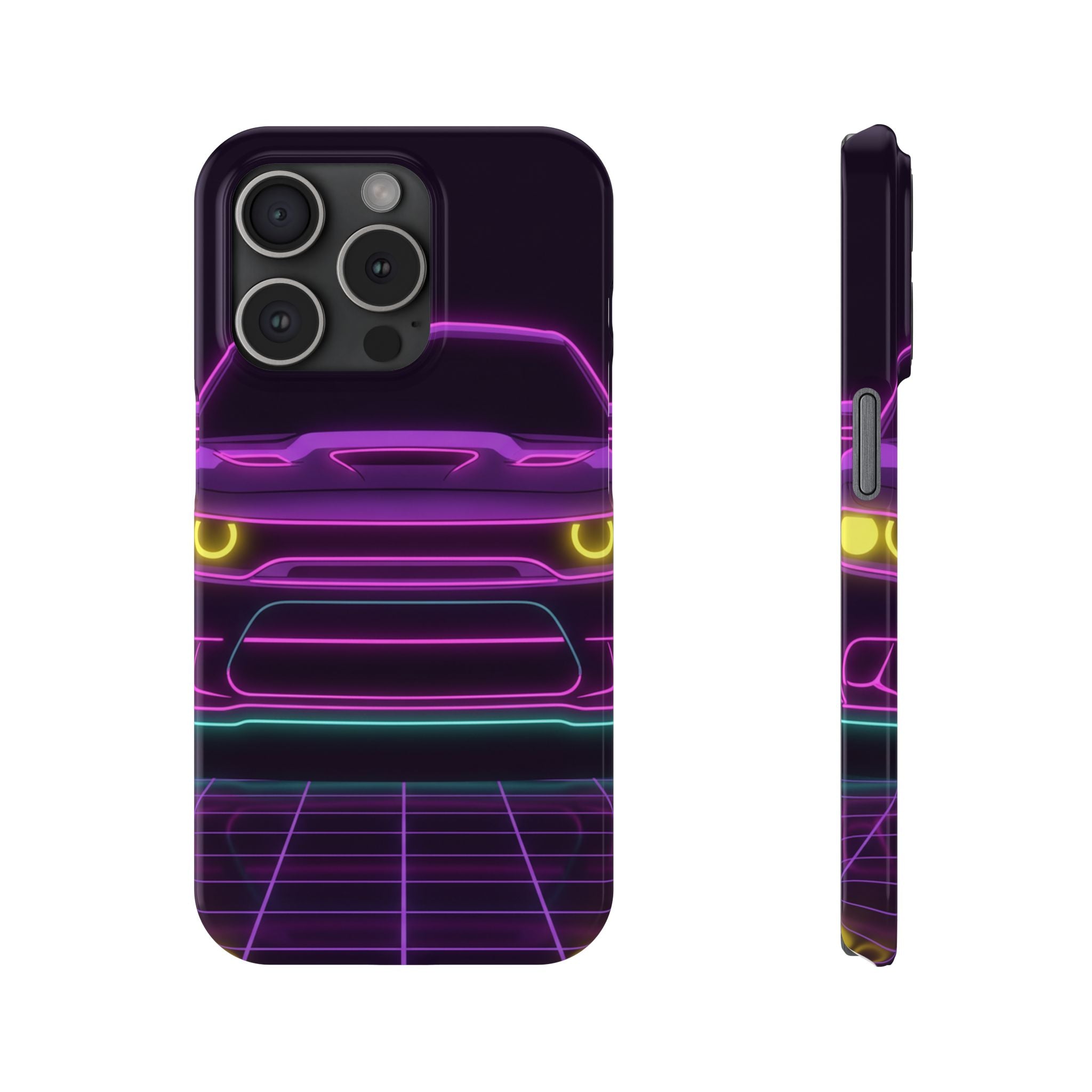 Dodge Challenger SRT Hellcat Neon Synthwave Phone Case