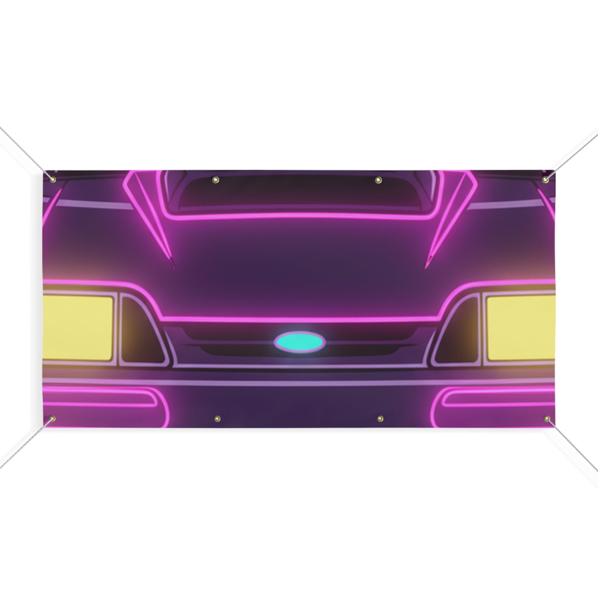 Ford Mustang Fox Body GT Neon Synthwave Banner