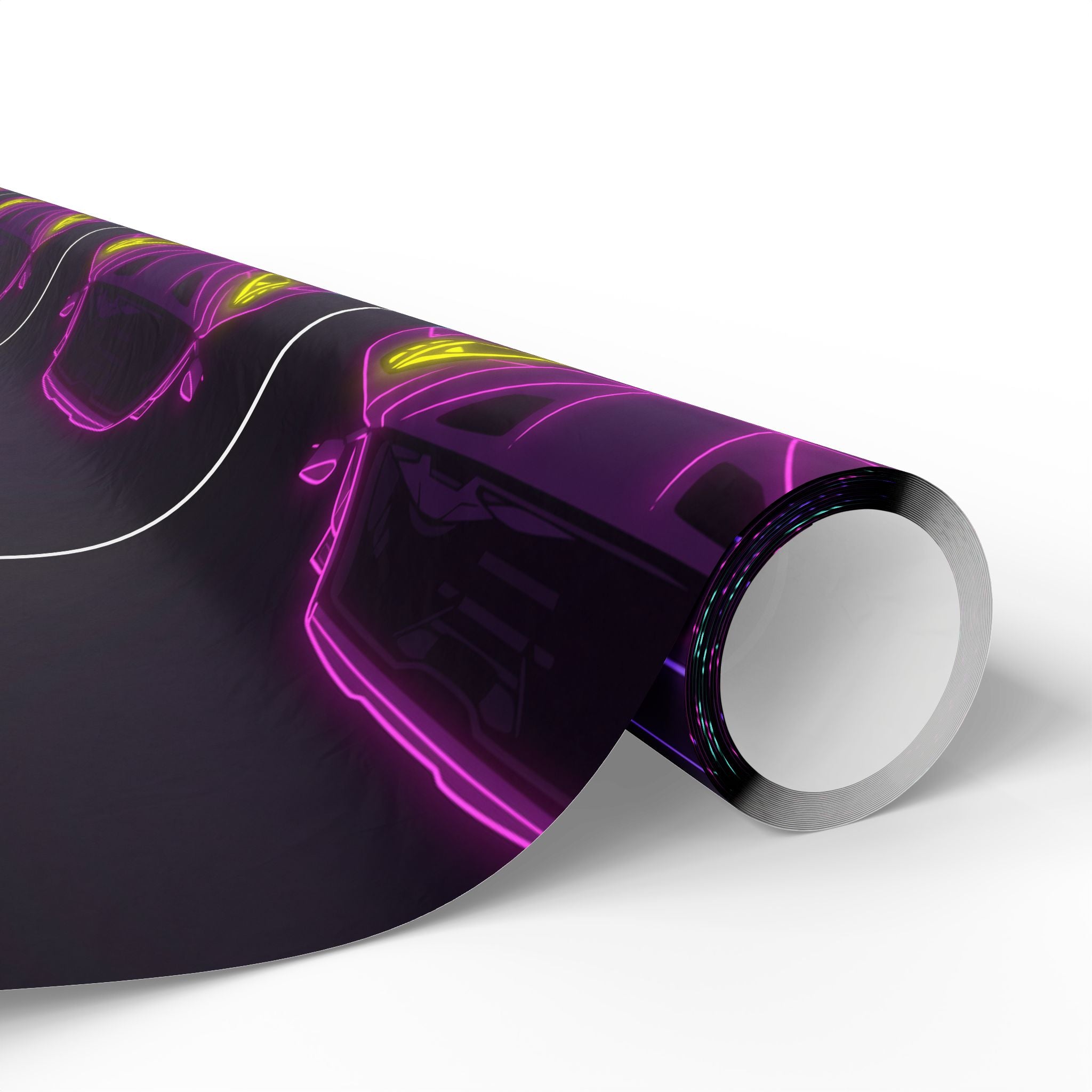 Corvette C8 (2020+) Neon Synthwave Gift Wrapping Paper