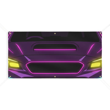 Subaru WRX STI Neon Synthwave Banner