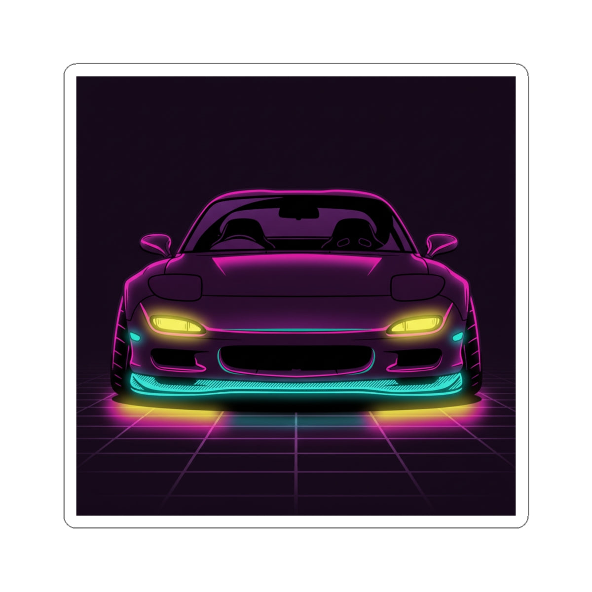 Mazda RX-7 FD Neon Synthwave Sticker