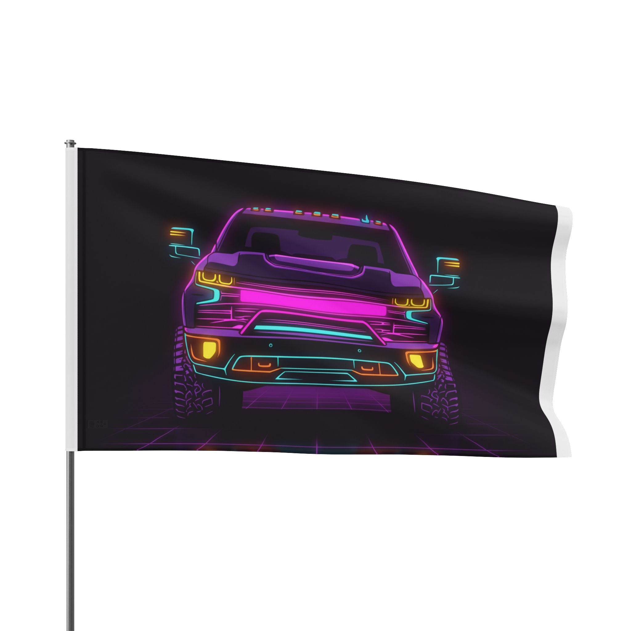 Chevy Silverado Trail Boss (2019+) Neon Synthwave Garage Flag