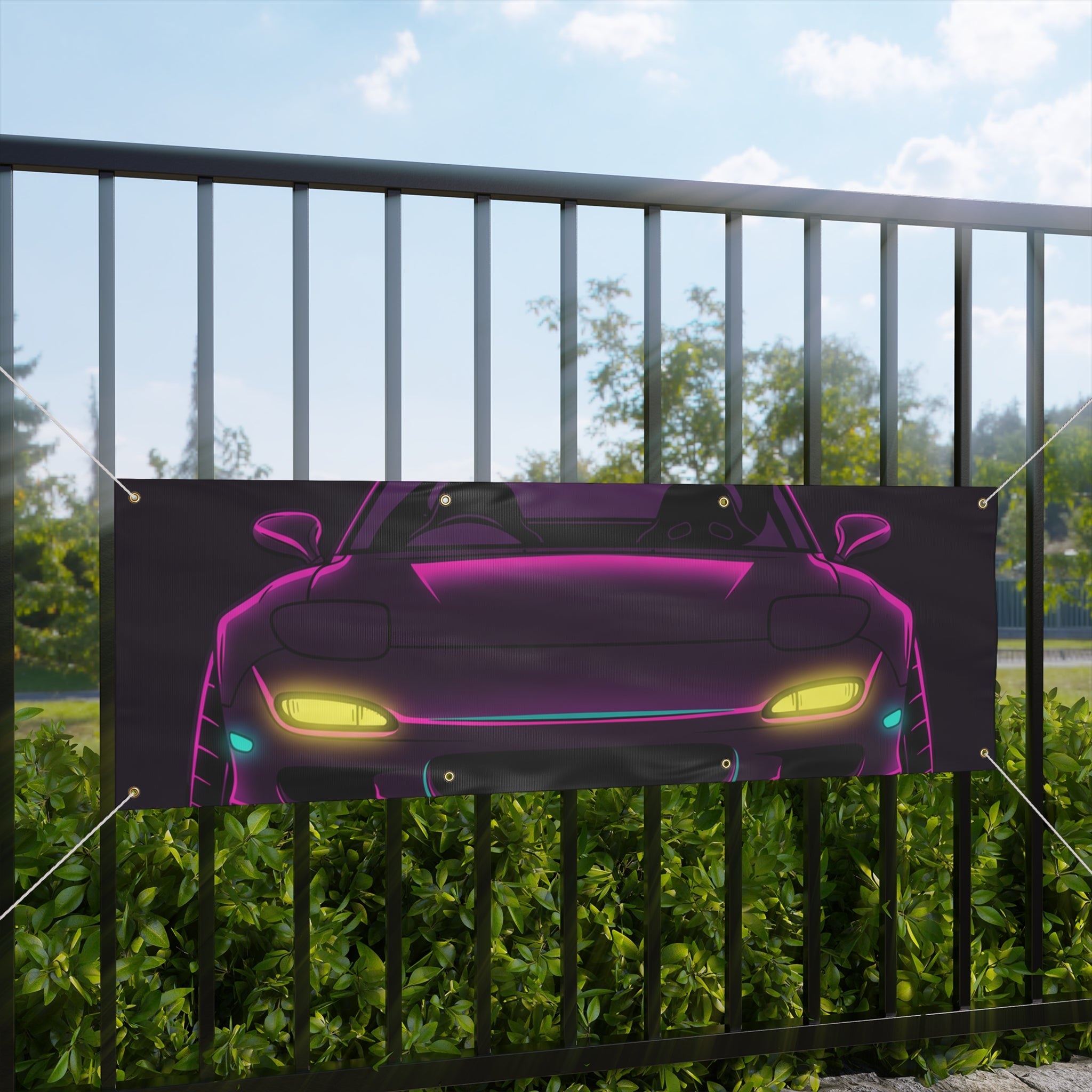 Mazda RX-7 FD Neon Synthwave Banner