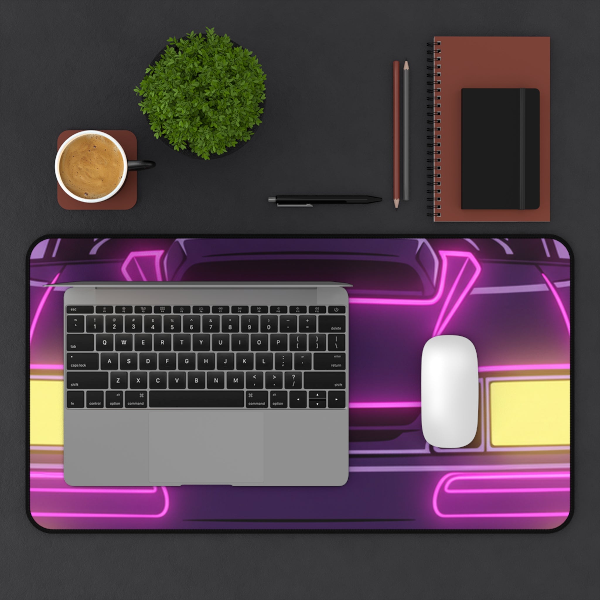 Ford Mustang Fox Body GT Neon Synthwave Desk Mat