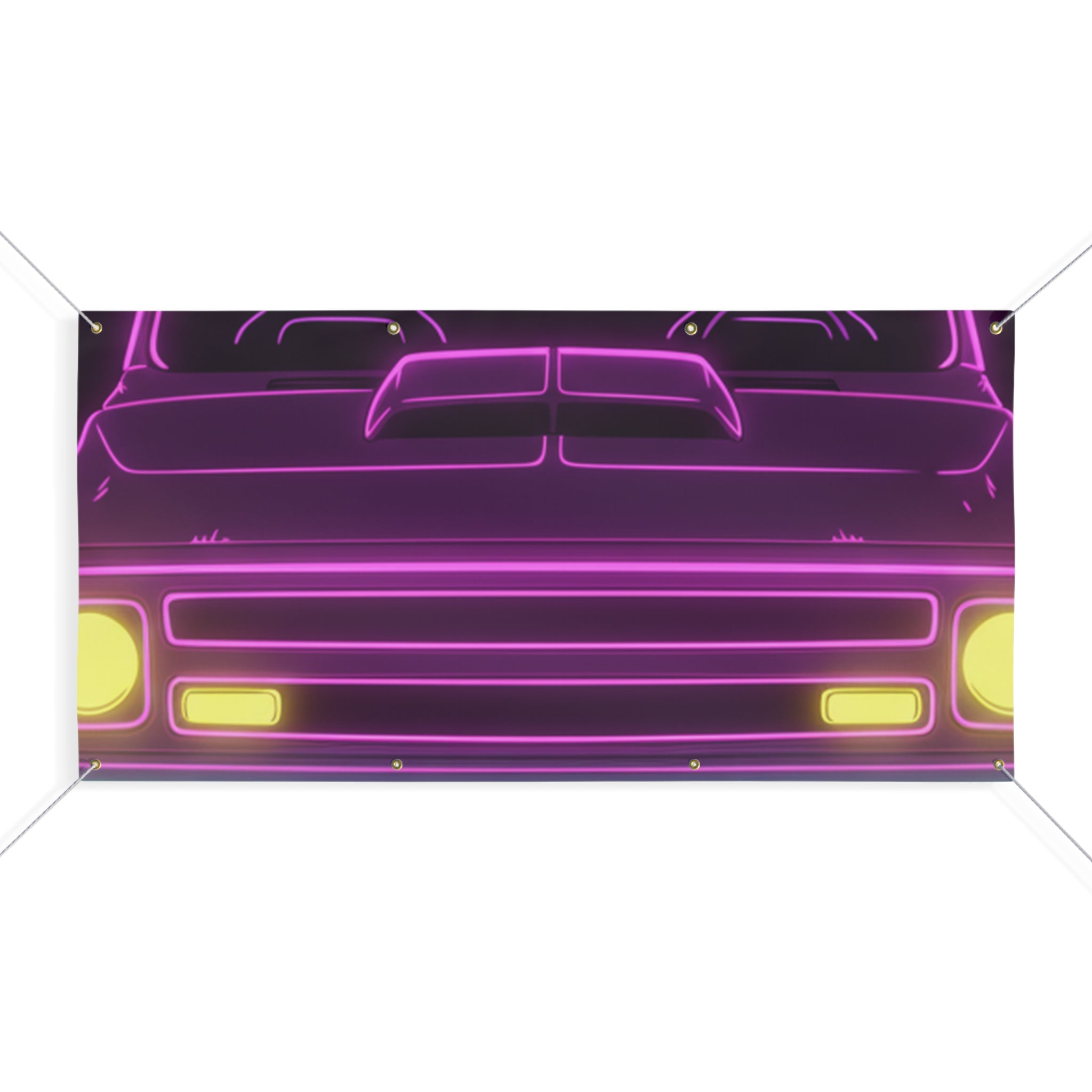 Chevy C10 Pickup (1967-72) Neon Synthwave Banner