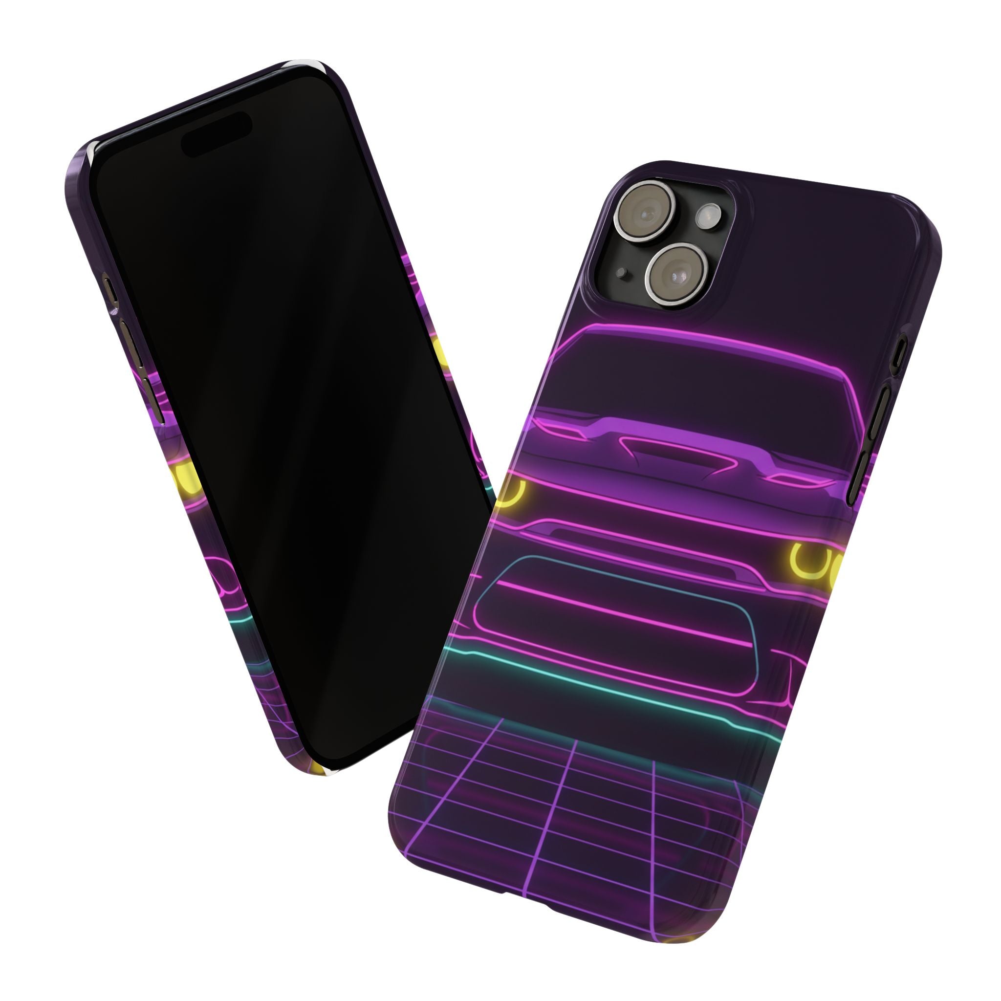 Dodge Challenger SRT Hellcat Neon Synthwave Phone Case