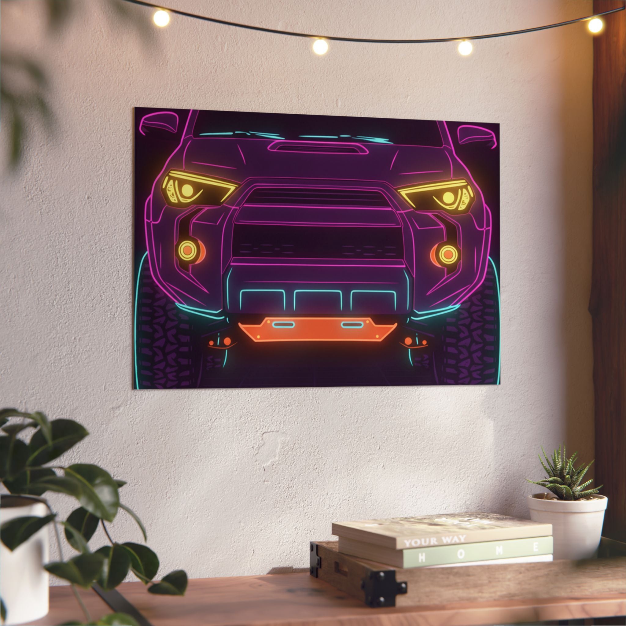 Toyota 4Runner TRD Pro Neon Synthwave Metal Wall Sign