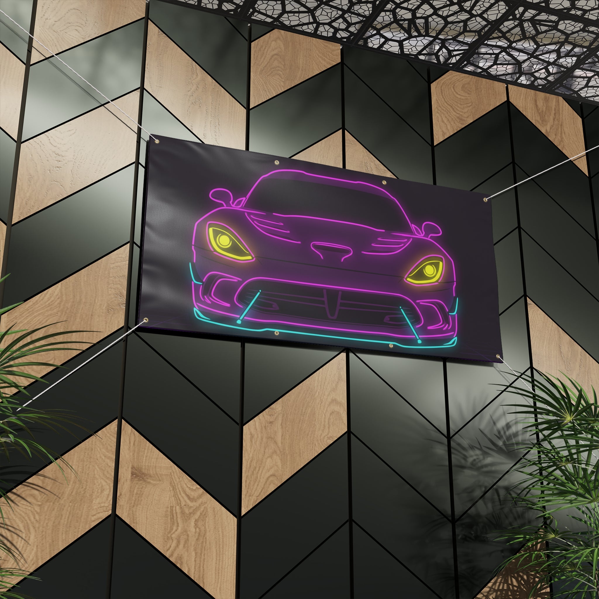Dodge Viper (1992-17) Neon Synthwave Banner