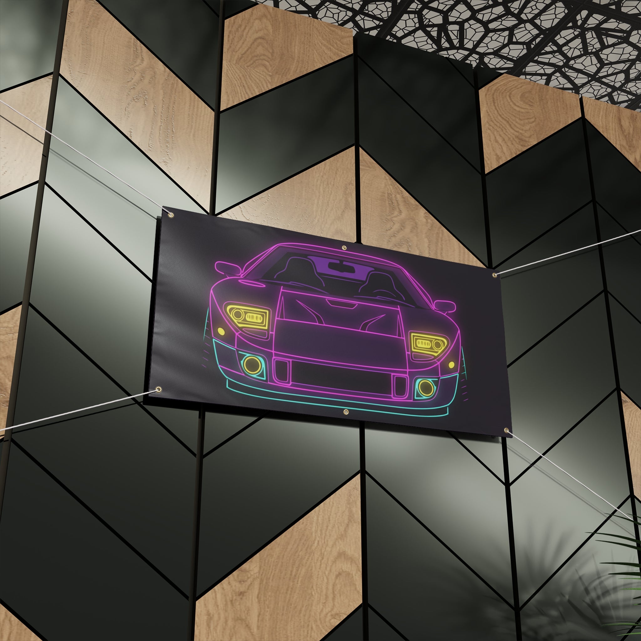 Ford GT40 (1964-69) Neon Synthwave Banner