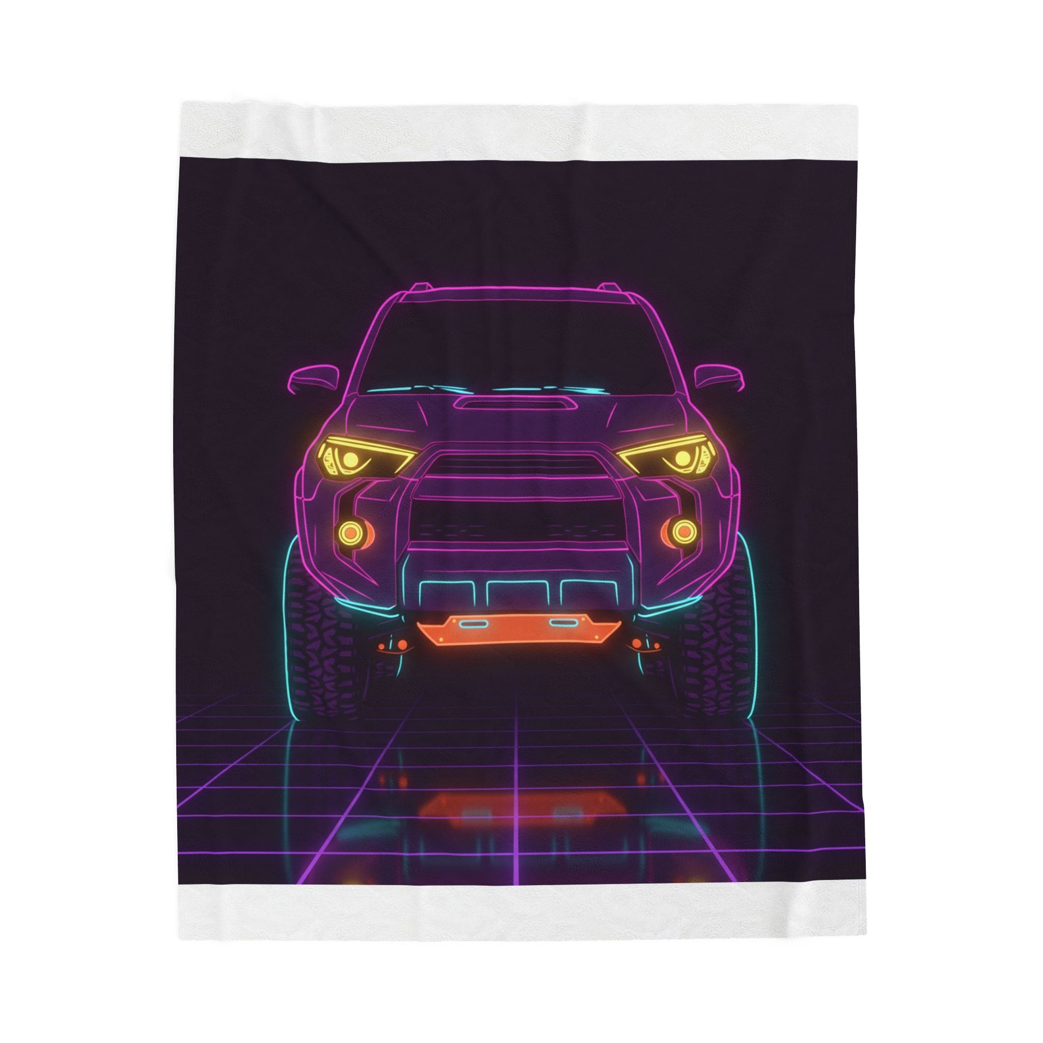 Toyota 4Runner TRD Pro Neon Synthwave Velveteen Plush Blanket