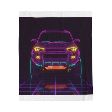 Toyota 4Runner TRD Pro Neon Synthwave Velveteen Plush Blanket