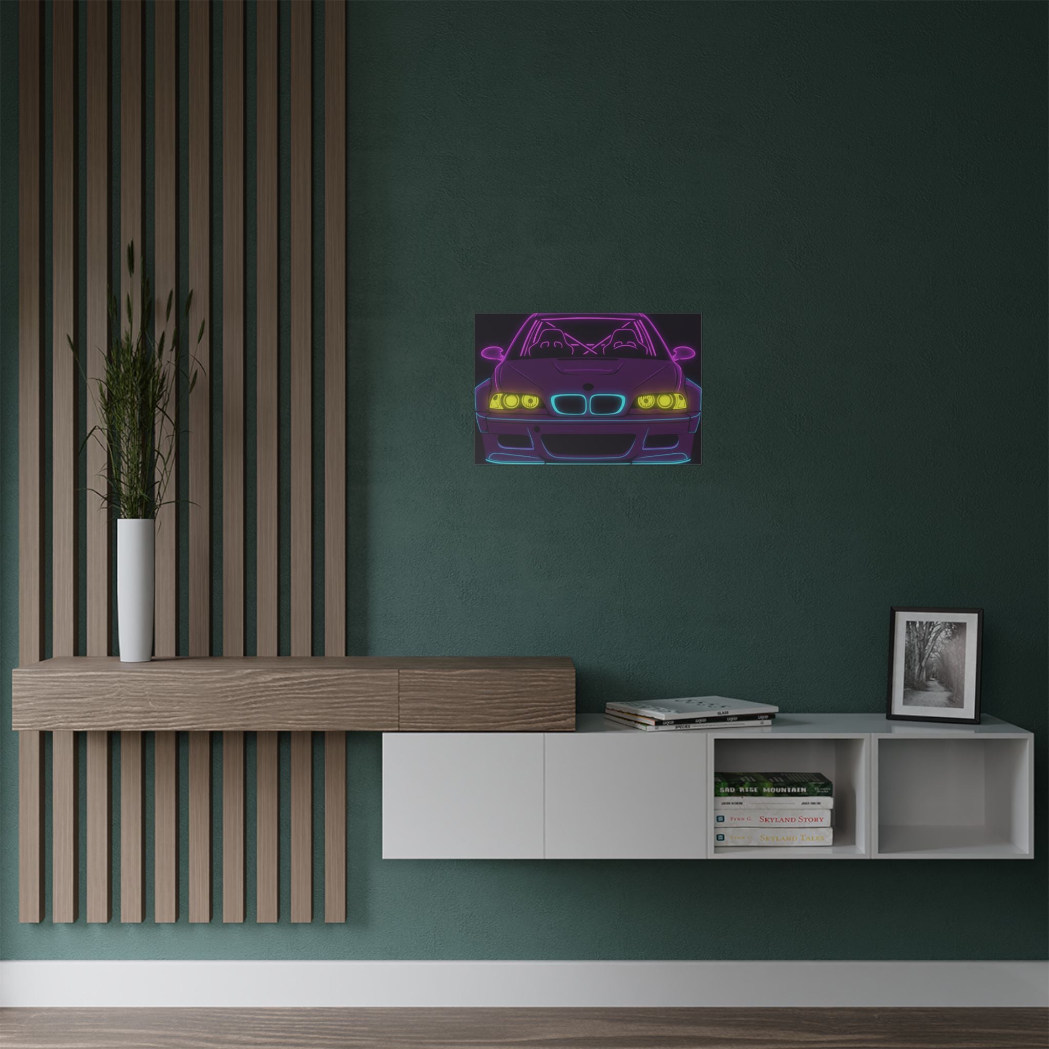 BMW E46 M3 (2000-06) Neon Synthwave Poster