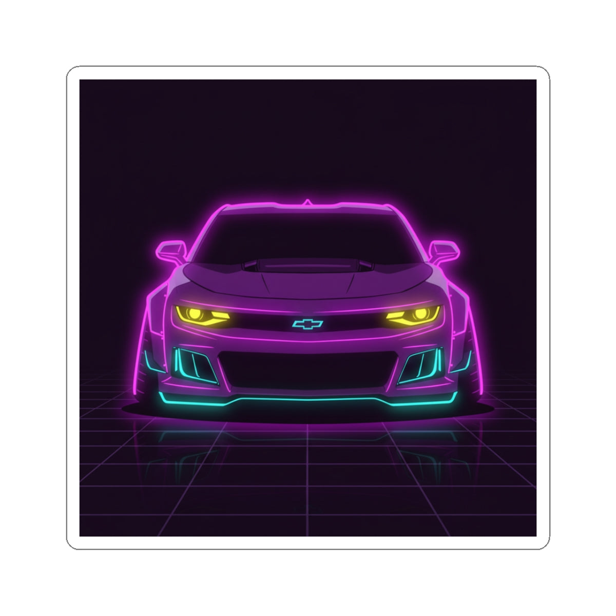 Chevrolet Camaro ZL1 Neon Synthwave Sticker