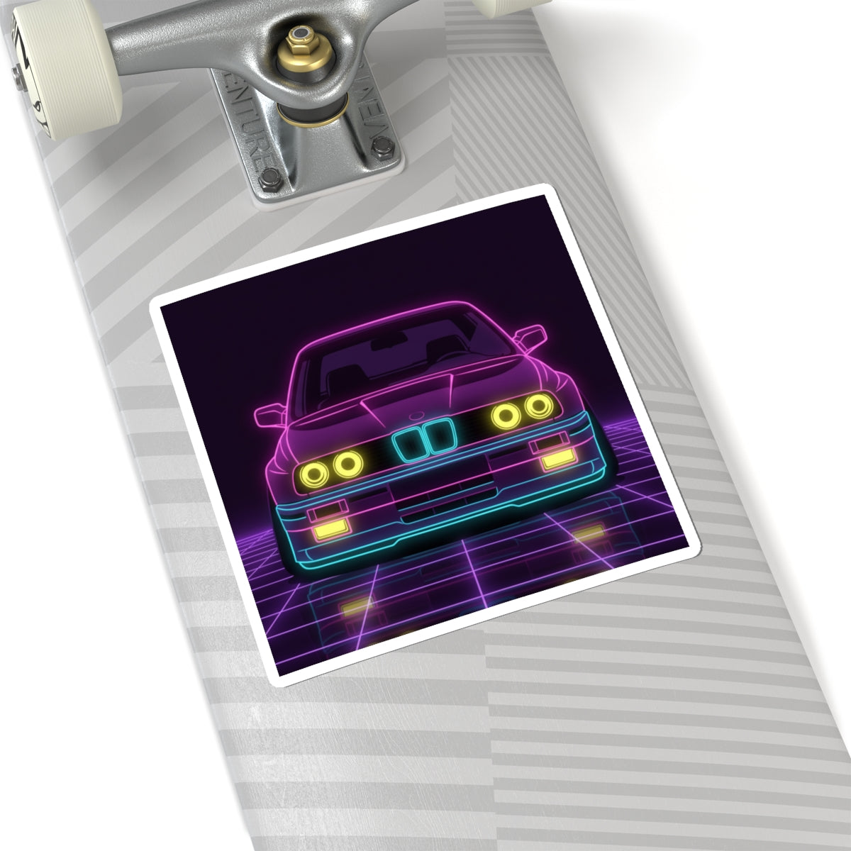 BMW E30 Neon Synthwave Sticker