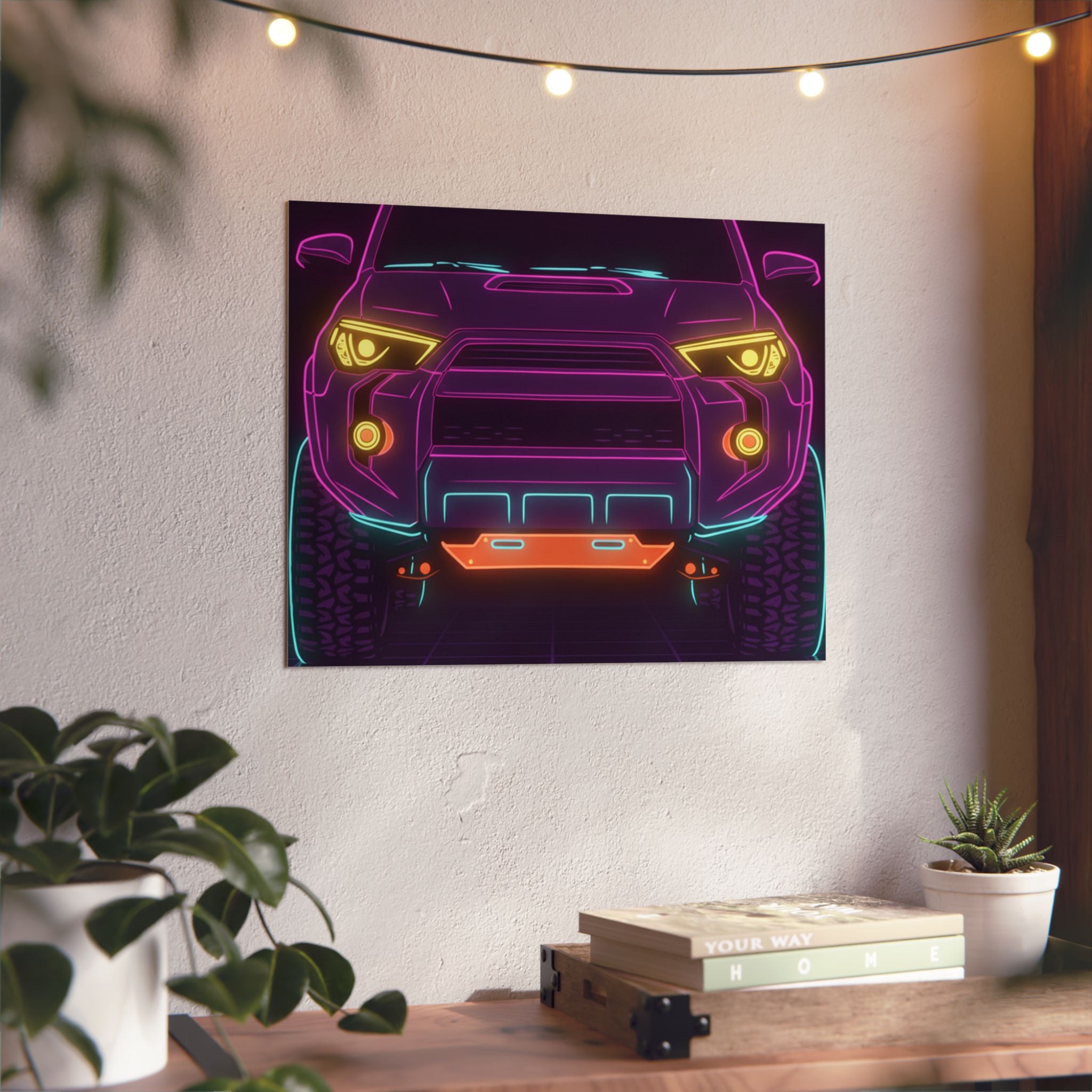 Toyota 4Runner TRD Pro Neon Synthwave Metal Wall Sign