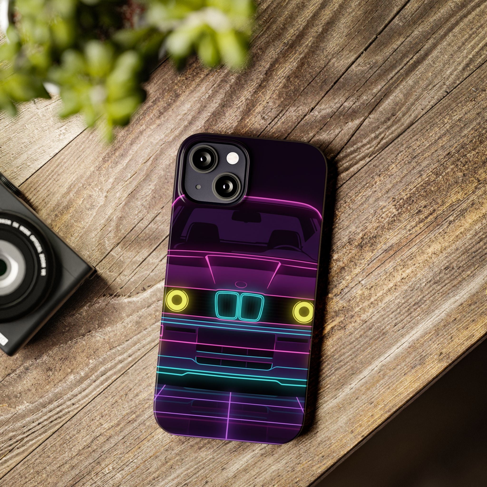 BMW E30 Neon Synthwave Phone Case