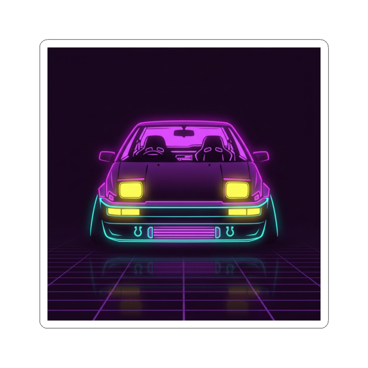 Toyota AE86 (1983-87) Neon Synthwave Sticker