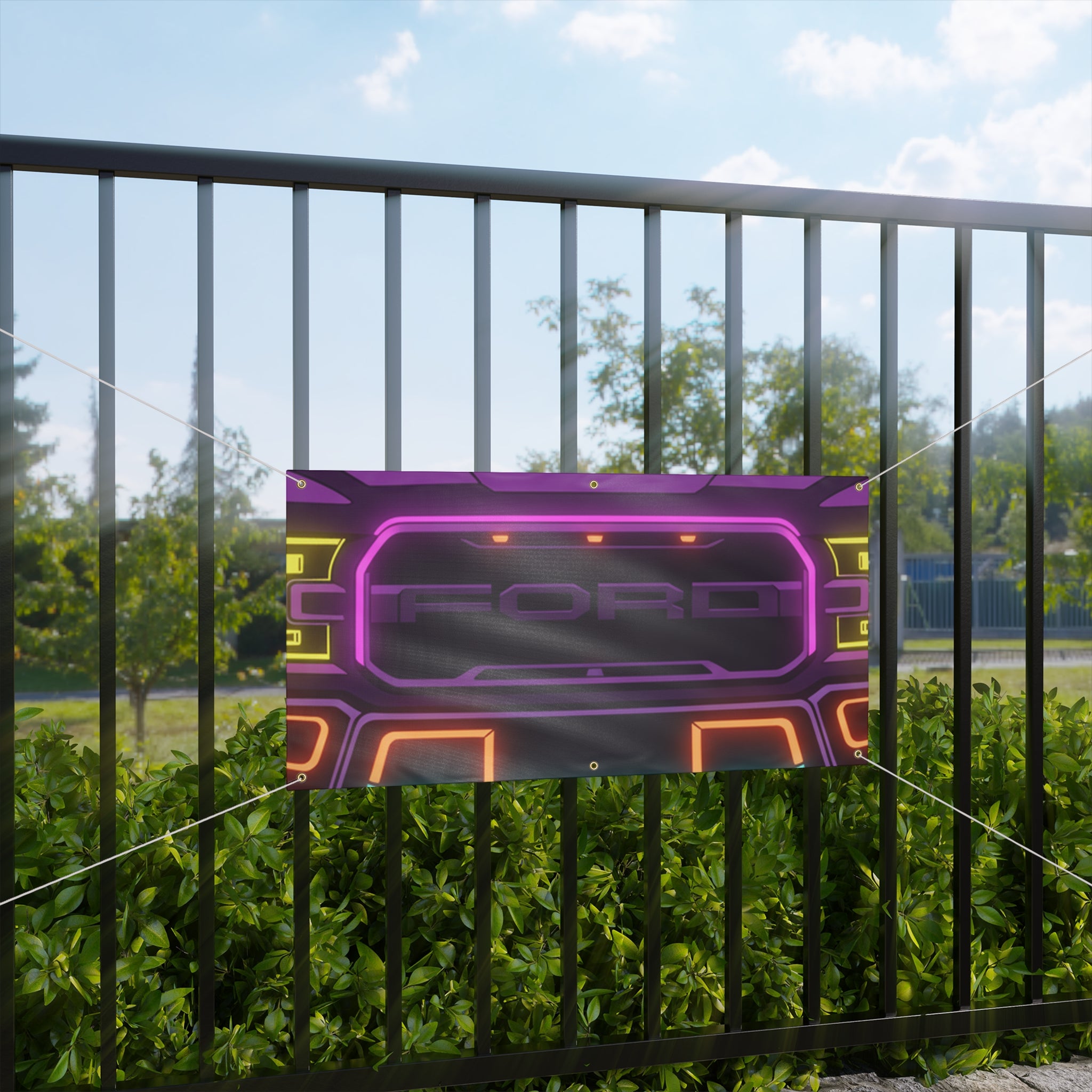 Ford F-150 Raptor Gen 2 Neon Synthwave Banner