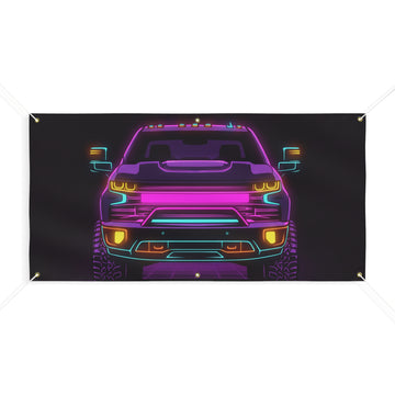 Chevy Silverado Trail Boss (2019+) Neon Synthwave Banner