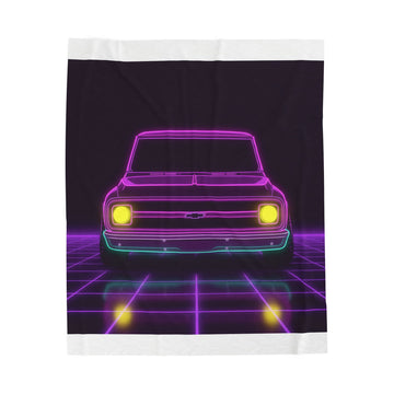 Chevy C10 Pickup (1967-72) Pro-Touring Neon Synthwave Velveteen Plush Blanket