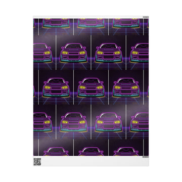 Nissan GT-R Neon Synthwave Gift Wrapping Paper