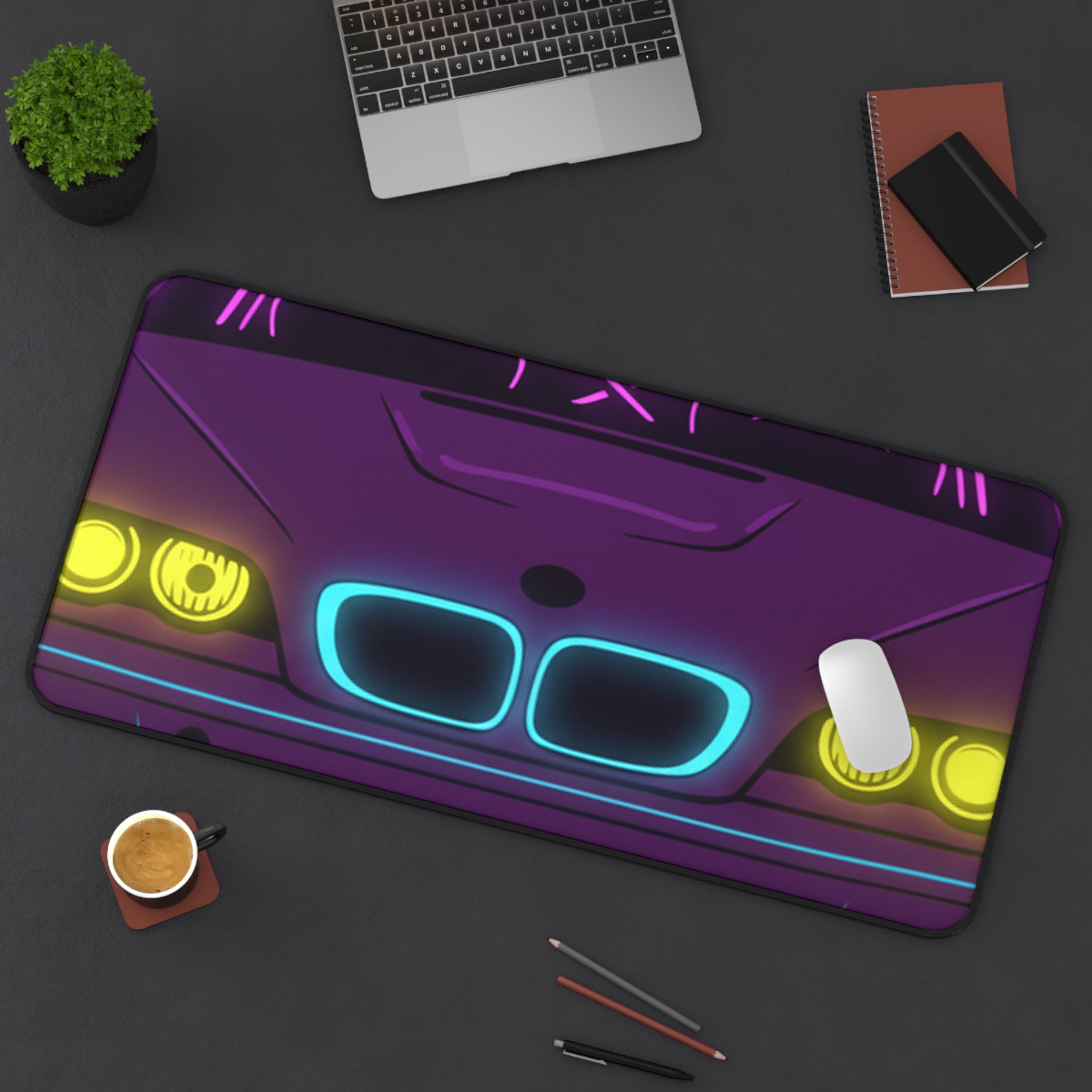 BMW E46 M3 (2000-06) Neon Synthwave Desk Mat