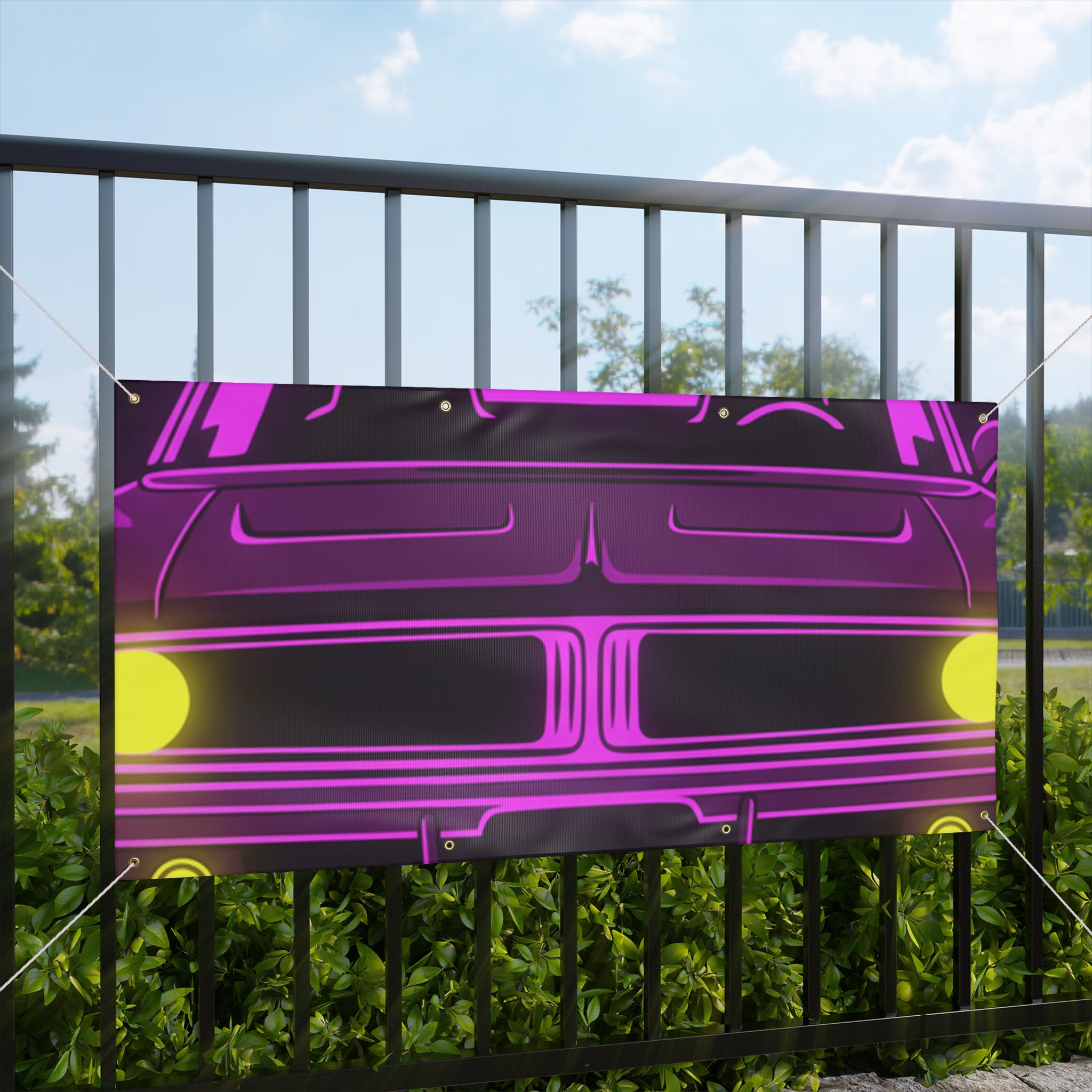 Dodge Charger R/T (1968-70) Resto-Mod Neon Synthwave Banner