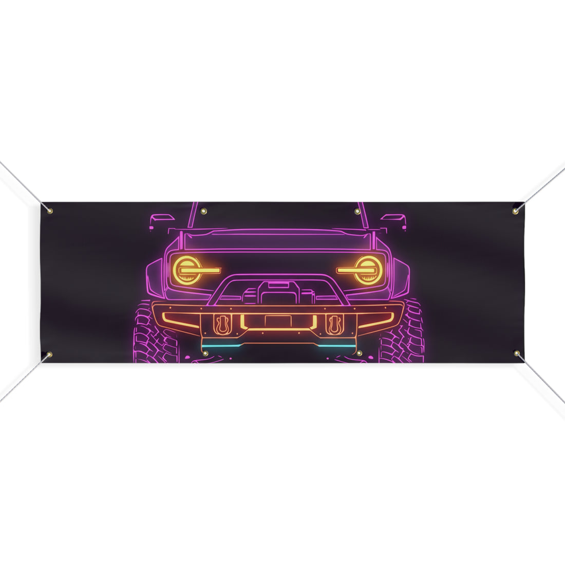 Ford Bronco (2021+) Neon Synthwave Banner
