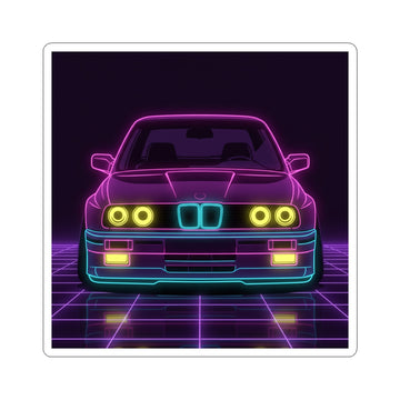 BMW E30 Neon Synthwave Sticker