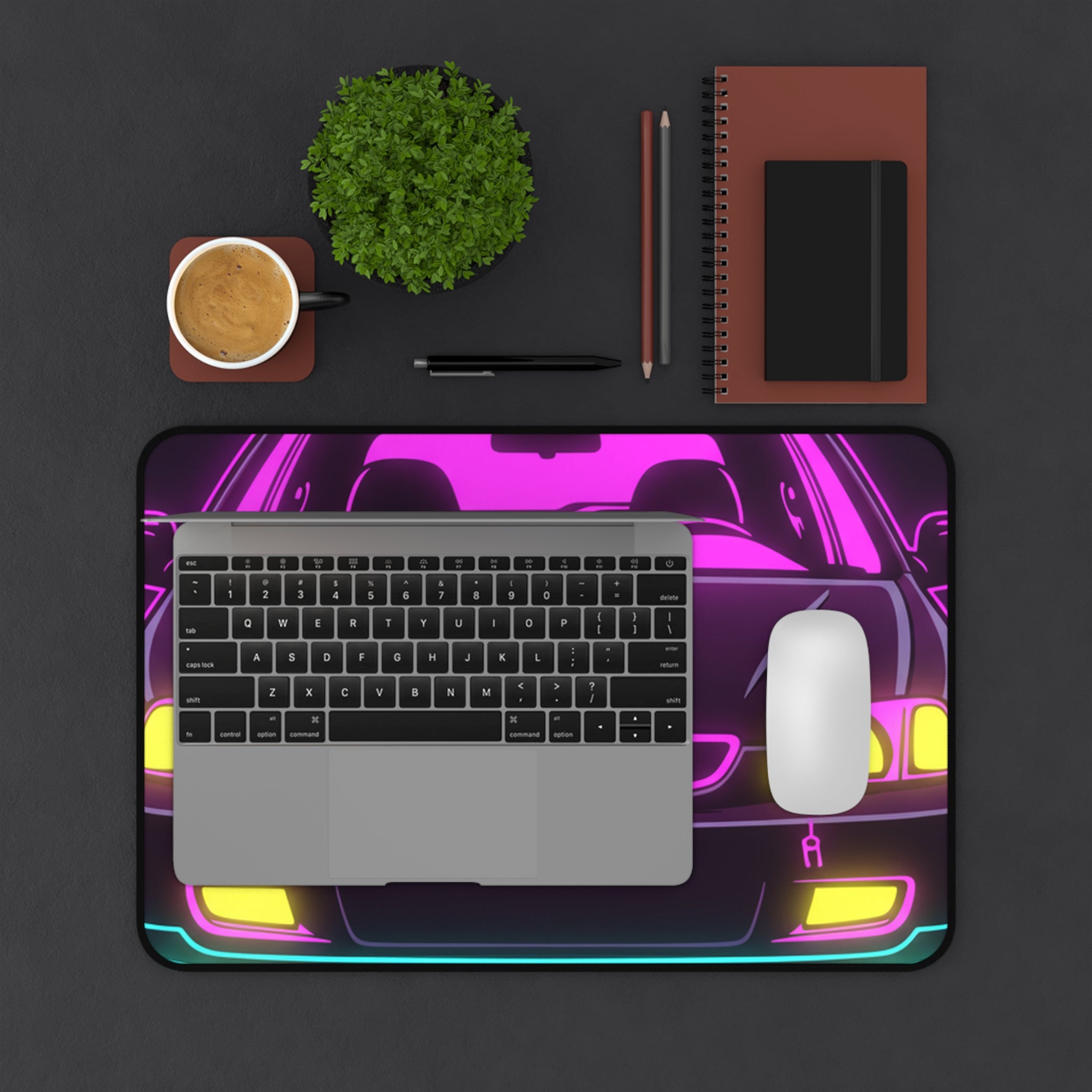 Honda Civic EK Hatch Neon Synthwave Desk Mat
