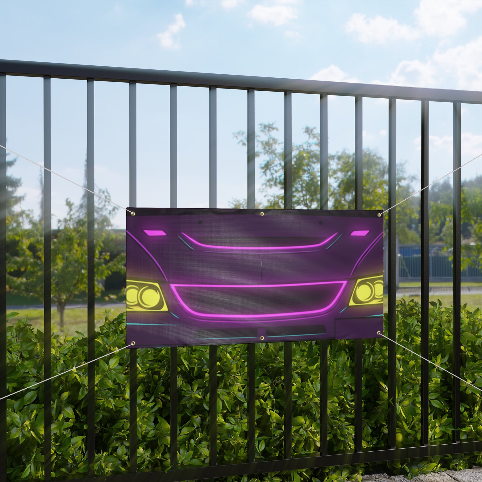 Mitsubishi Evo IX (2005-07) Neon Synthwave Banner