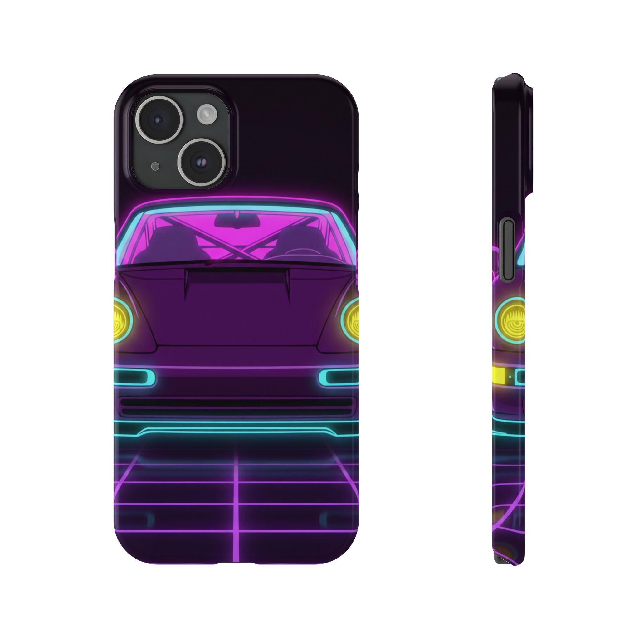 Porsche 964 Turbo Neon Synthwave Phone Case