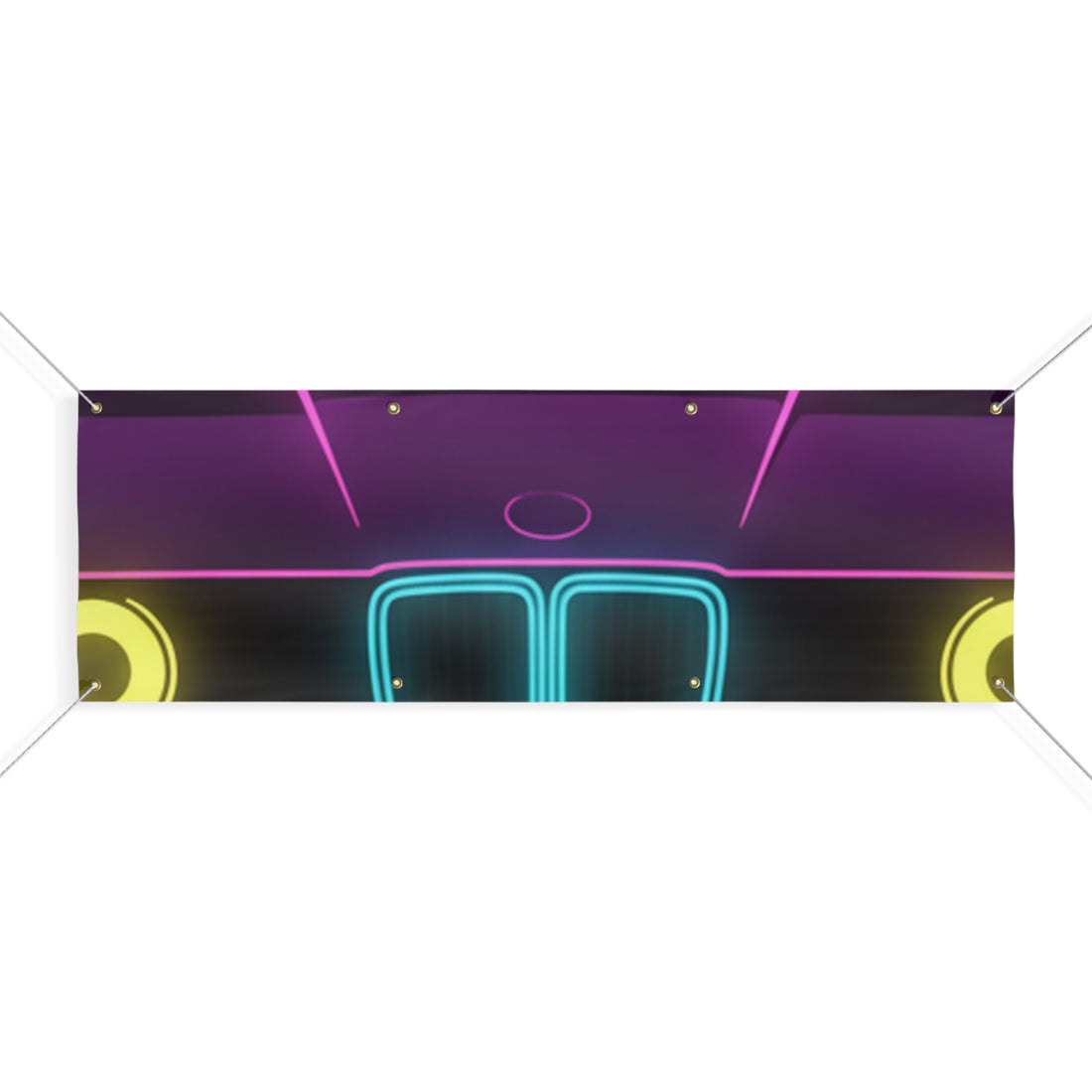 BMW E30 Neon Synthwave Banner