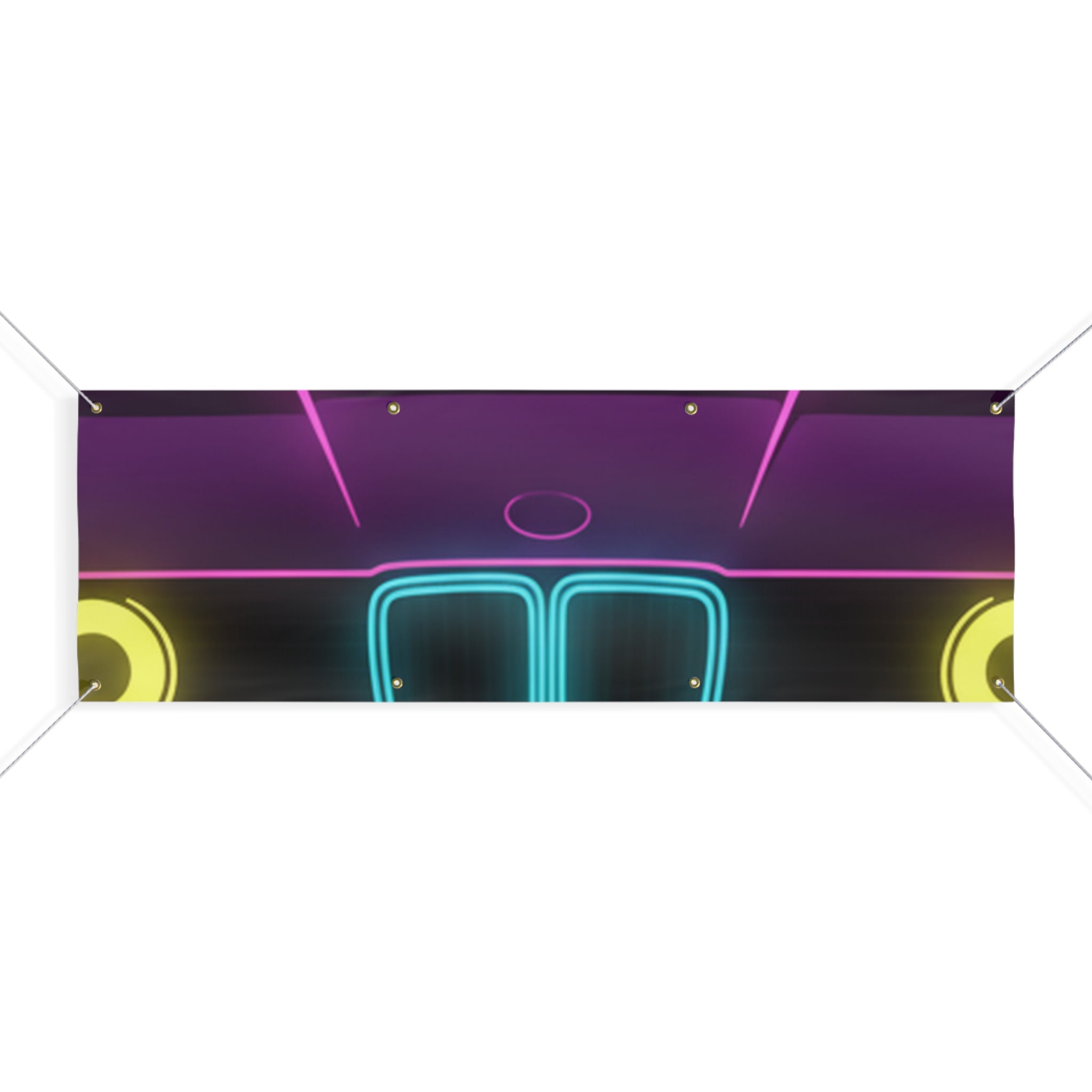 BMW E30 Neon Synthwave Banner
