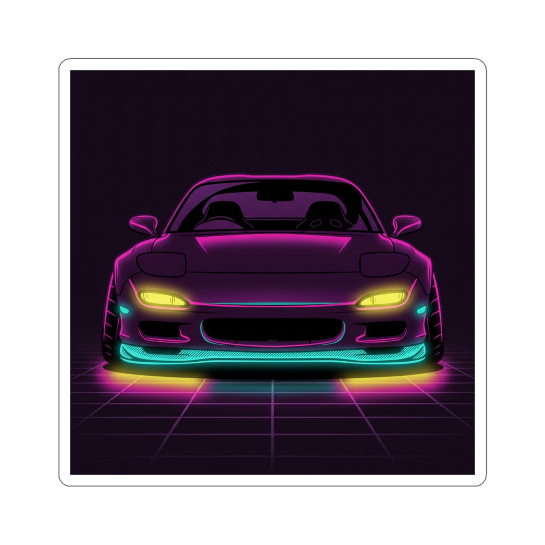 Mazda RX-7 FD Neon Synthwave Sticker