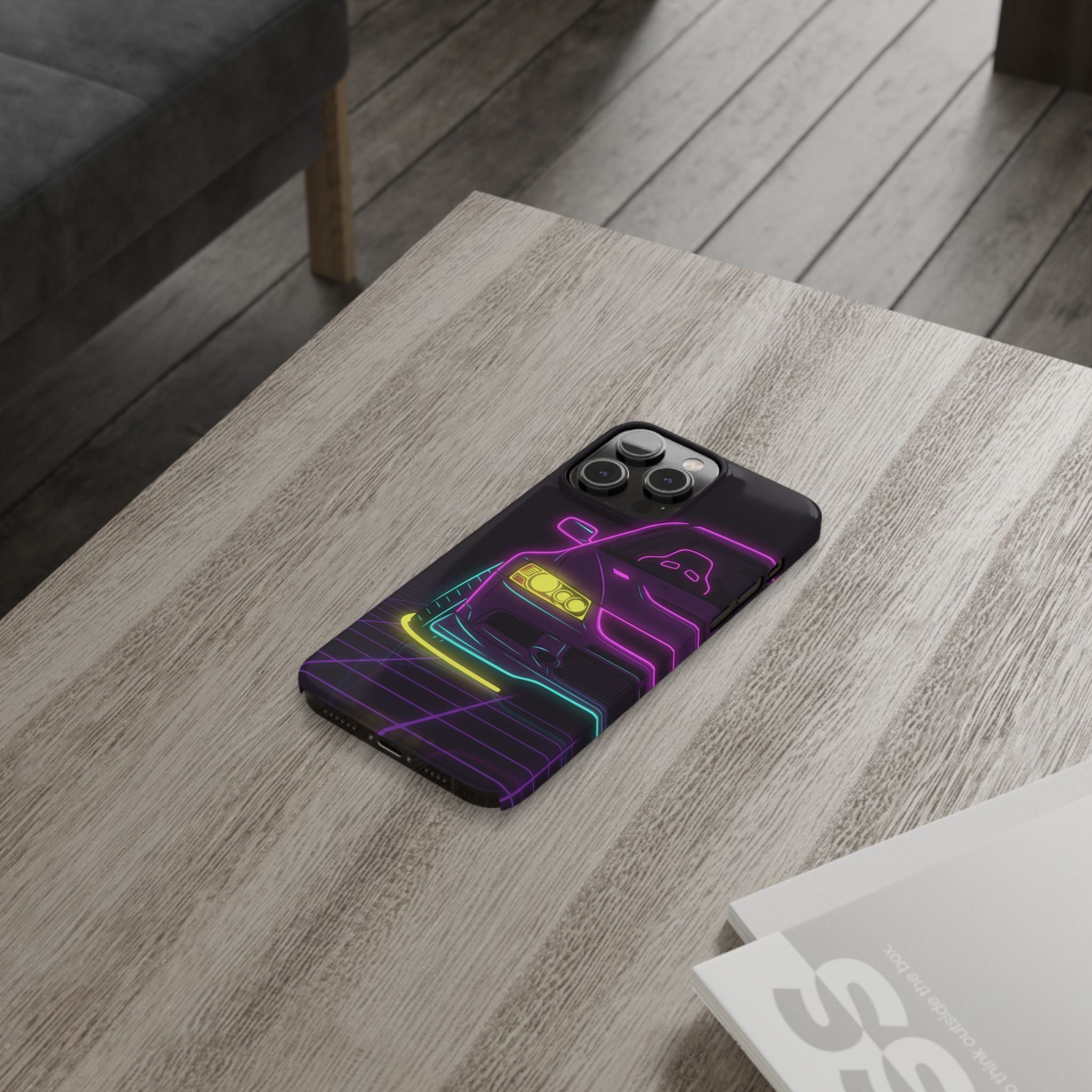 Mitsubishi Evo IX (2005-07) Neon Synthwave Phone Case