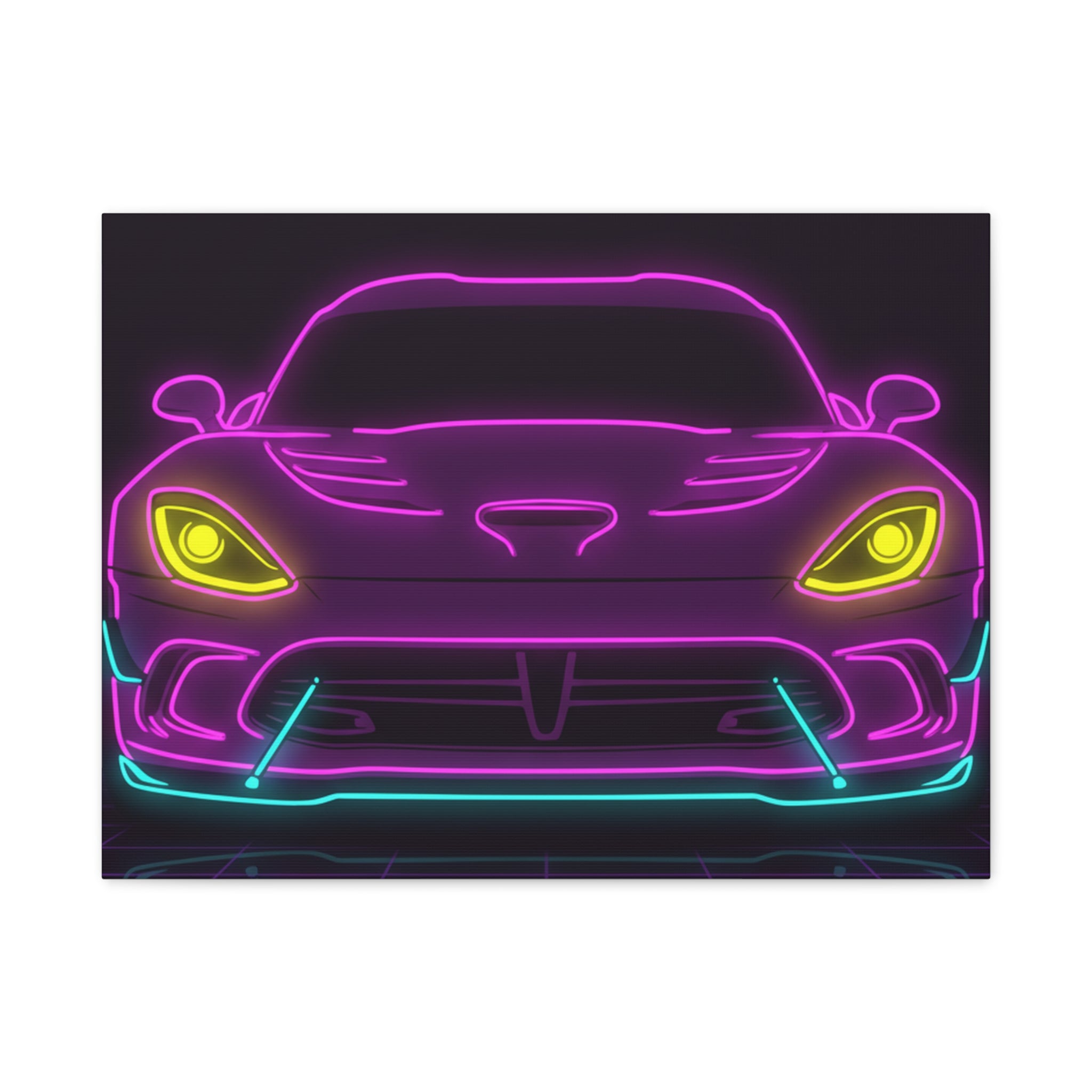 Dodge Viper (1992-17) Neon Synthwave Canvas Wall Art