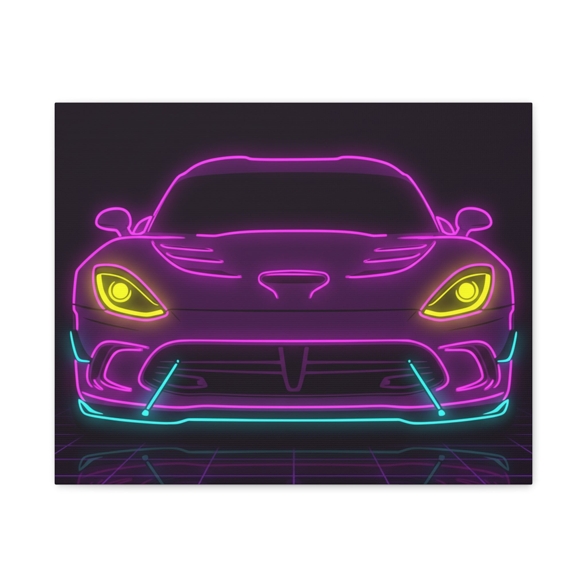 Dodge Viper (1992-17) Neon Synthwave Canvas Wall Art