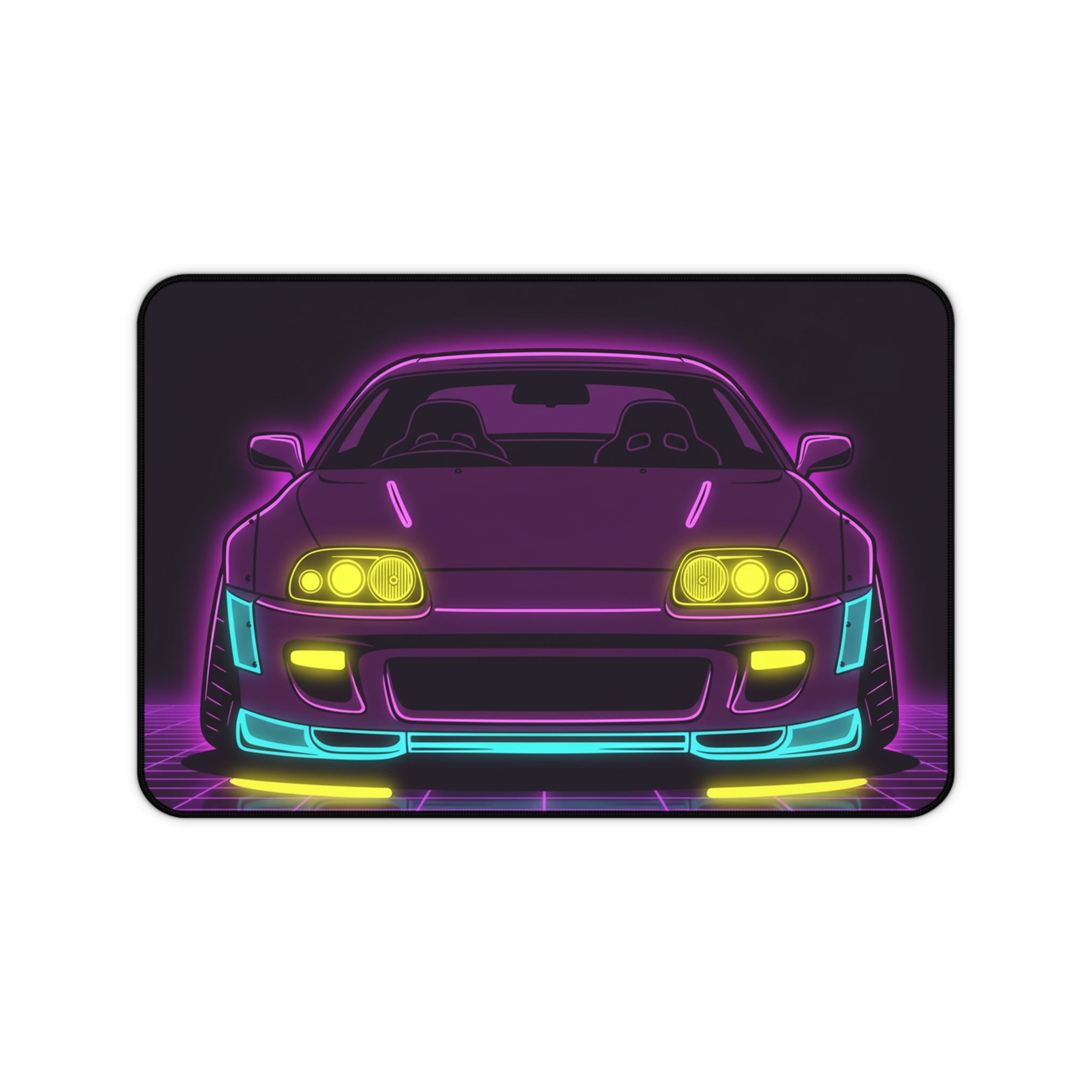 Toyota Supra MK4 Neon Synthwave Desk Mat