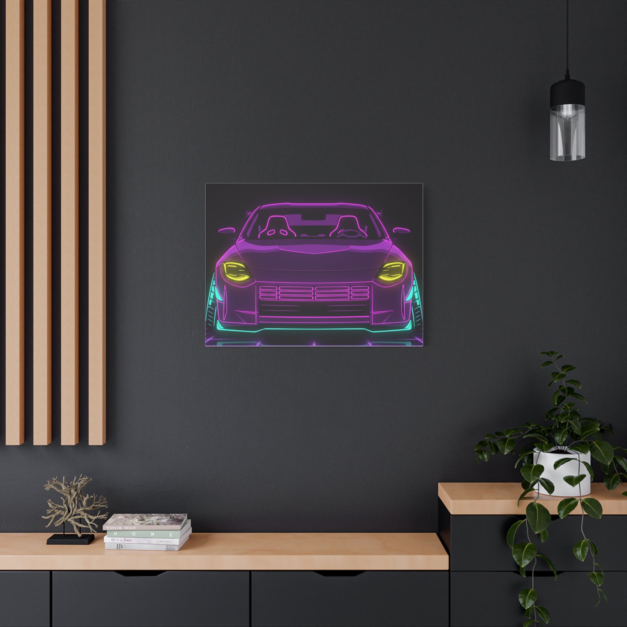 Nissan Z RZ34 (2023+) Neon Synthwave Canvas Wall Art