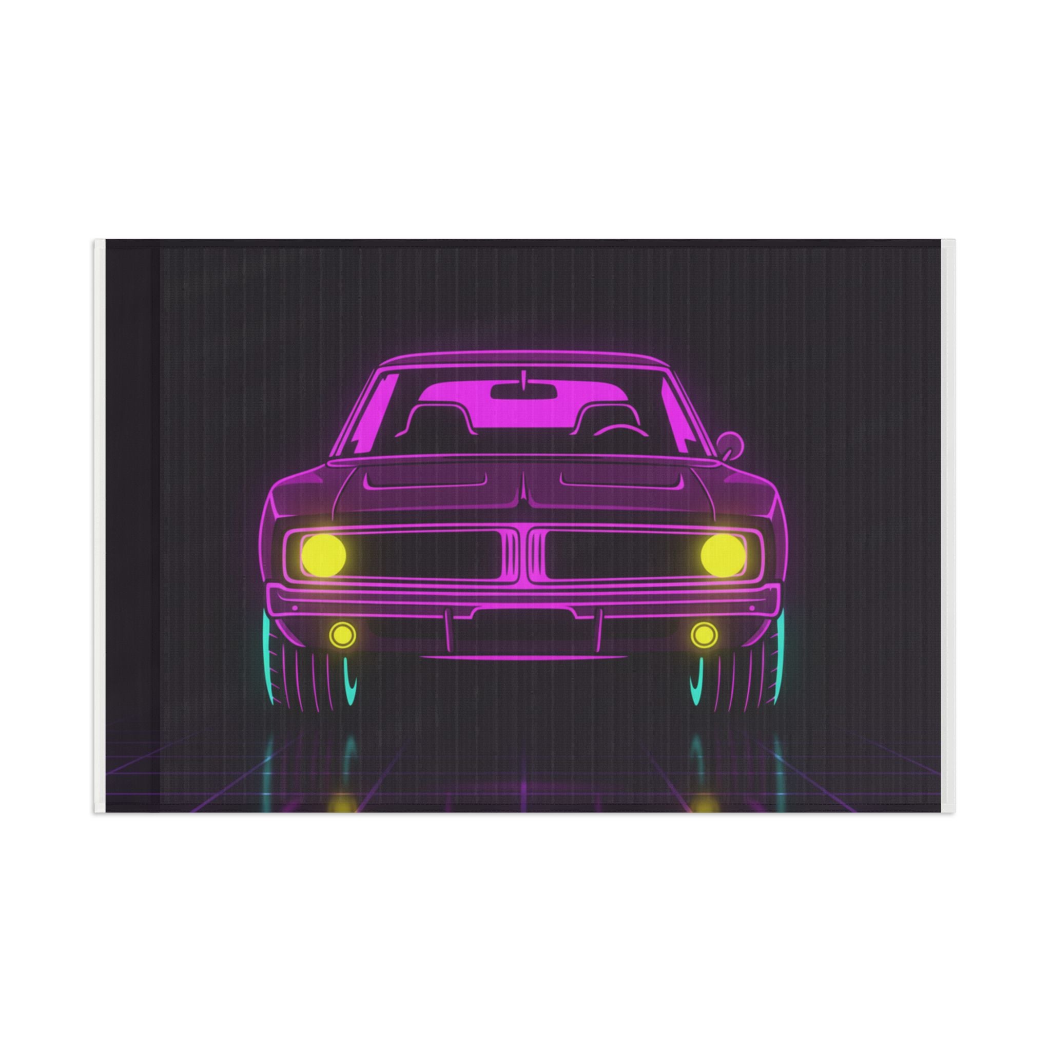 Dodge Charger R/T (1968-70) Resto-Mod Neon Synthwave Garage Flag