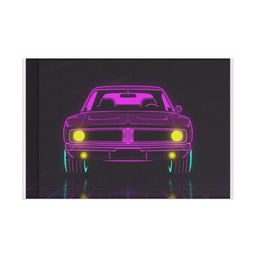 Dodge Charger R/T (1968-70) Resto-Mod Neon Synthwave Garage Flag