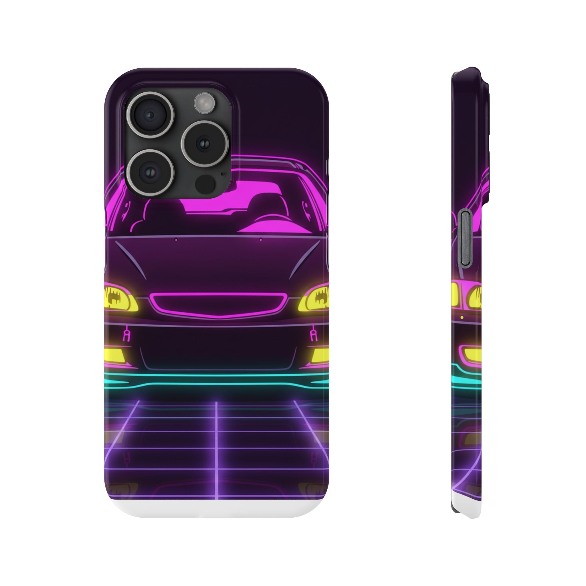 Honda Civic EK Hatch Neon Synthwave Phone Case