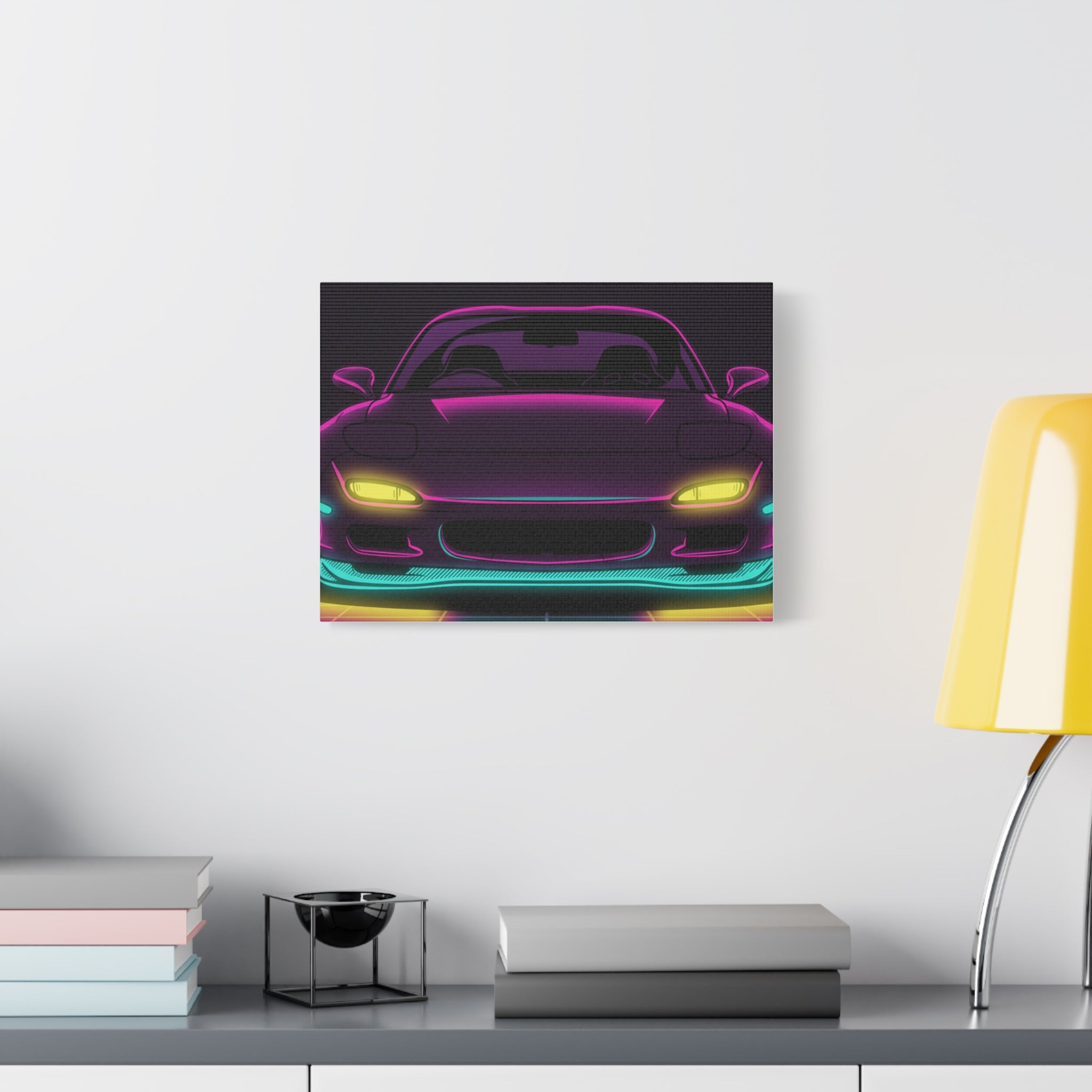Mazda RX-7 FD Neon Synthwave Canvas Wall Art