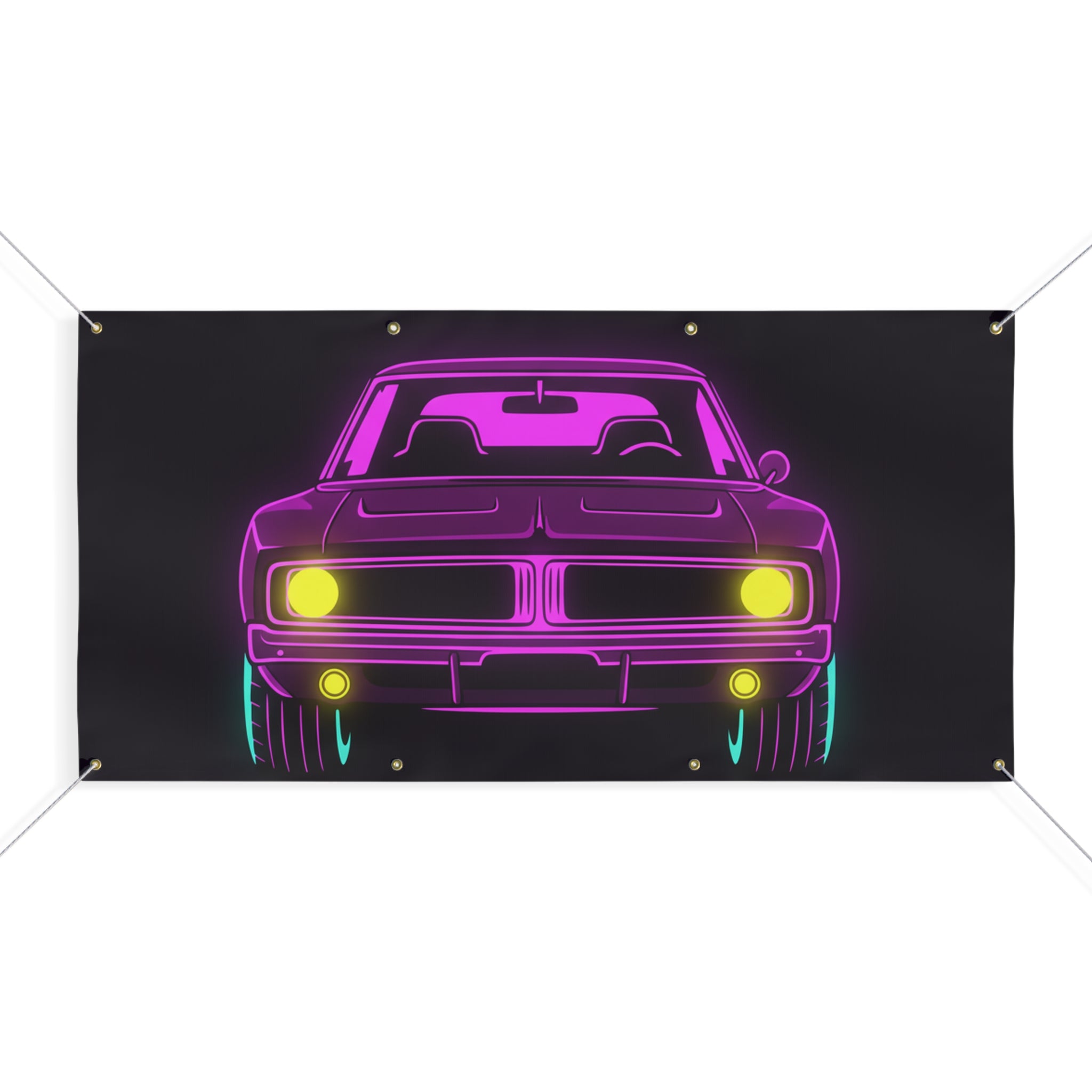 Dodge Charger R/T (1968-70) Resto-Mod Neon Synthwave Banner